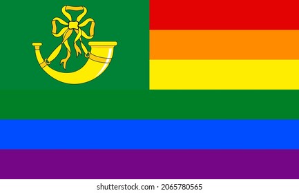 huntingdonshire and rainbow flags. vector illustration proportion 3:5
