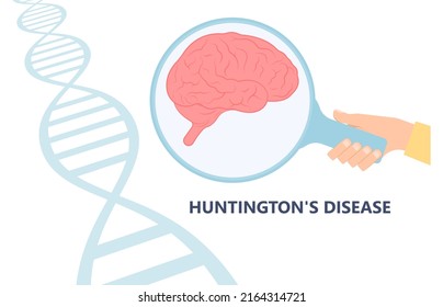 Konzept von DNA-Gen mit Hirnkrankheit in der Medizin