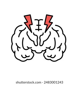 Huntington's chorea line black icon. Sign for web page, mobile app, button, logo. Vector isolated button. Editable stroke.