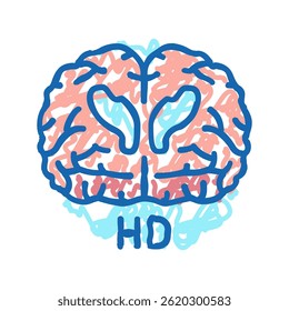 huntingtons disease doodle icon sketch vector. huntingtons disease sign. isolated symbol illustration