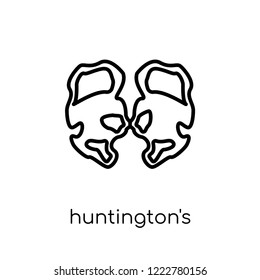 Huntington's disease icon. Trendy modern flat linear vector Huntington's disease icon on white background from thin line Diseases collection, editable outline stroke vector illustration