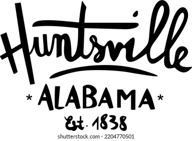 huntsville alabana calligraphy letters line
