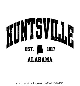 Huntsville text effect vector. Editable college t-shirt design printable text effect vector