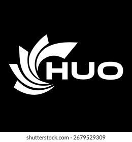 Projeto de carta HUO. Projeto do logotipo da tecnologia da carta HUO. HUO Monogram design logotipo para um empresário e empresa