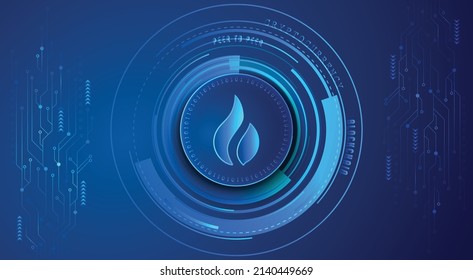 Huobi Token (HT) Blockkette Krypto Währung digitale Verschlüsselung, virtuelle Geldbörse. Technologie, globales Netzwerk, Vektorgrafik-Hintergrund und Banner-Design-Vorlage. Futuristischer Webhandel