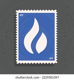 Huobi Token HT cryptocurrency logo stamp concept vector illustration