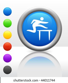 Hurdle Icon on Internet Button Original Vector Illustration