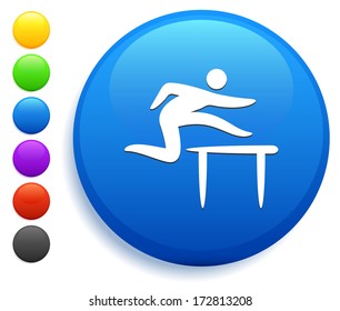 Hurdle Icon on Round Button Collection