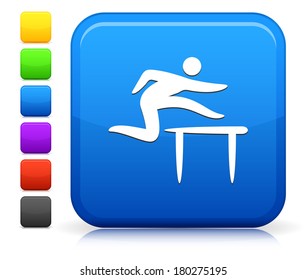 Hurdle Icon on Square Internet Button Collection