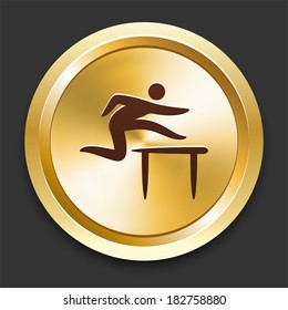 Hurdle Icons on Gold Button Collection