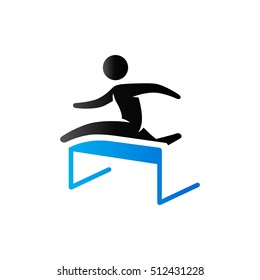 Hurdle run icon in duo tone color. Sport competition sprint