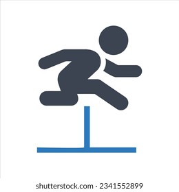 Hurdler icon on white background