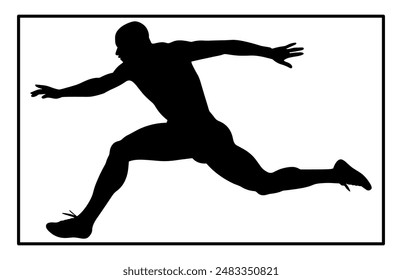 Hurdler Silhouette on white background 