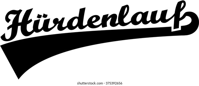 Hurdles german retro word