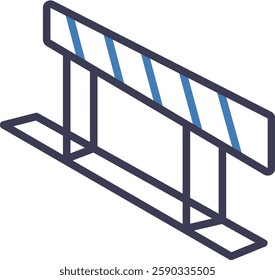 Hurdles Icon Line Color Vector Illustration