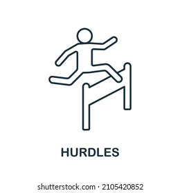 Hurdles icon. Line element from digital transformation collection. Linear Hurdles icon sign for web design, infographics and more.