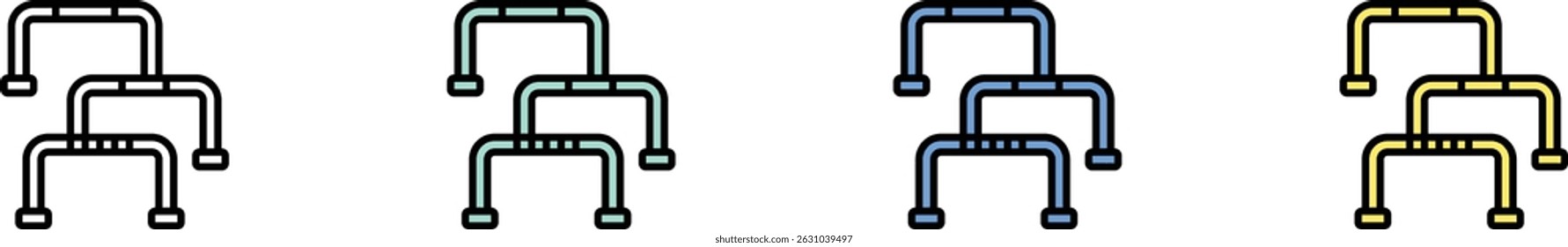 hurdles icon. Outline, Green, Blue and Yellow Style Design Isolated On White Background