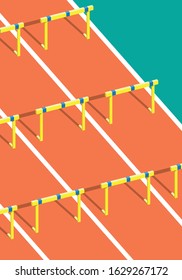 hurdles run track illustration vector