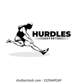 the hurdles sports logo ilustration