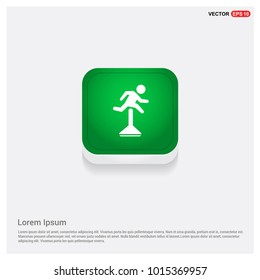 Hurdling Icon Green Web Button