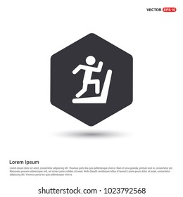 Hurdling Icon Hexa White Background icon template