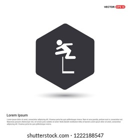Hurdling Icon Hexa White Background icon template - Free vector icon