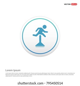 Hurdling Icon White Background icon template
