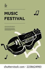 Hurdy-gurdy, folk. Music festival poster. String musical instruments. Competition. A set of vector illustrations. Minimalistic design. Banner, flyer, cover, print.