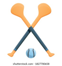 Hurling crossed sticks icon. Cartoon of hurling crossed sticks vector icon for web design isolated on white background