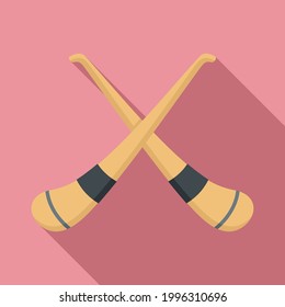 Hurling crossed sticks icon. Flat illustration of Hurling crossed sticks vector icon for web design