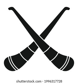 Hurling crossed sticks icon. Simple illustration of Hurling crossed sticks vector icon for web design isolated on white background