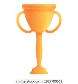 Hurling gold cup icon. Cartoon of hurling gold cup vector icon for web design isolated on white background