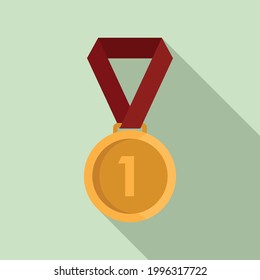 Hurling gold medal icon. Flat illustration of Hurling gold medal vector icon for web design