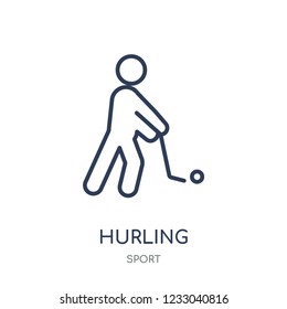 hurling icon. hurling linear symbol design from sport collection. Simple outline element vector illustration on white background