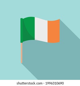 Icono de la bandera irlandesa. Ilustración plana del icono del vector de la bandera irlandesa Hurling para el diseño web