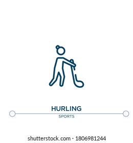 icono de vector de contorno de salto. ilustración de elemento simple. icono del contorno de lanzamiento del concepto de deporte. se puede usar para web y móvil
