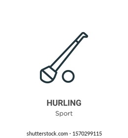 Hurling outline vector icon. Thin line black hurling icon, flat vector simple element illustration from editable sport concept isolated on white background