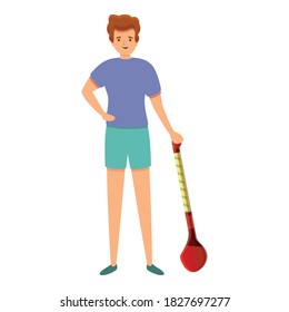 Hurling player icon. Cartoon of hurling player vector icon for web design isolated on white background