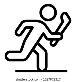 Hurling running player icon. Outline hurling running player vector icon for web design isolated on white background