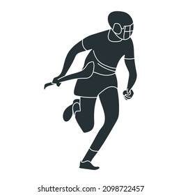 Hurling vector black icon on white background. Black hurling symbol stock illustration