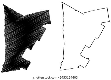 Huron County (Canadá, Ontario Province, América del Norte) mapa Ilustración vectorial, dibujo a mano alzada Huron mapa