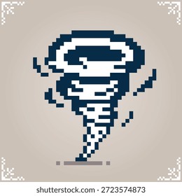 Hurricane en el arte de píxeles de 8 bits para los recursos del juego y los patrones de punto de cruz en Ilustración vectorial.