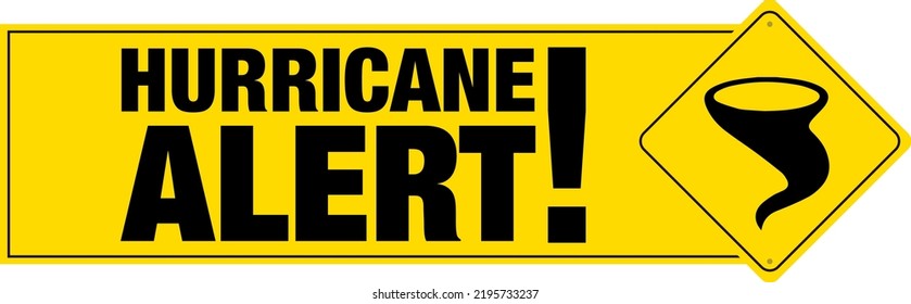 Hurricane Alert Banner With Sign.