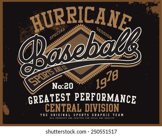 Hurricane Baseball For Tee Graphic