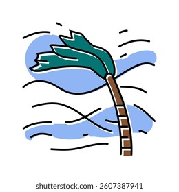 hurricane break color icon vector. hurricane break sign. isolated symbol illustration