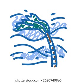 hurricane break doodle icon sketch vector. hurricane break sign. isolated symbol illustration