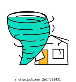 hurricane break line icon vector. hurricane break sign. isolated symbol illustration