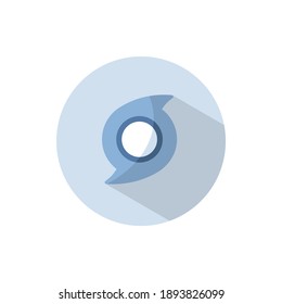 Huracán. Categoría uno. Icono plano en un círculo. Ilustración de vectores meteorológicos