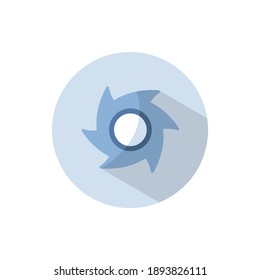 Hurricane. Category three. Flat icon on a circle. Weather vector illustration
