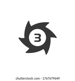 Hurricane. Category three. Third rate. Icon. Weather and map glyph vector illustration